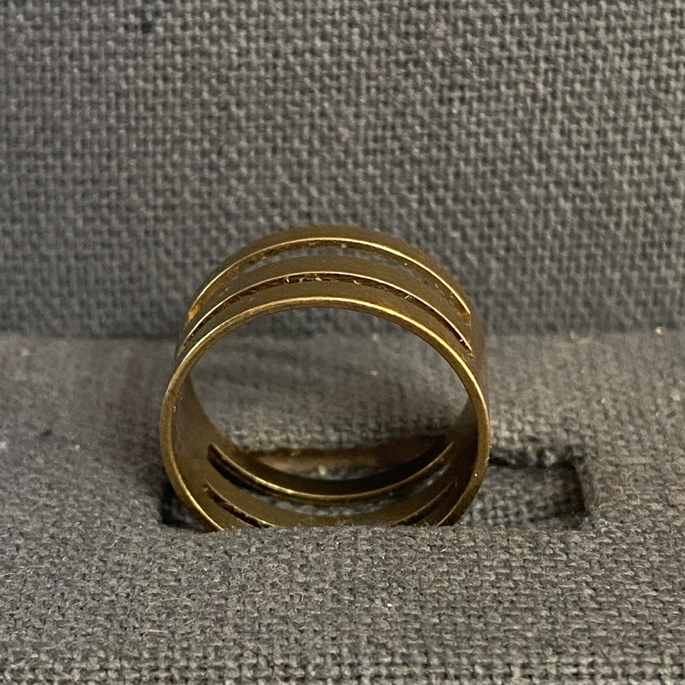 Vintage Unisex brass Triple Cut Ring - size 6